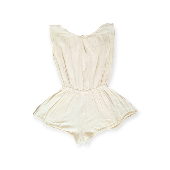 Jen's Pirate Booty SZ S Cream Romper Doubles Gauze Cotton - Picture 5 of 10